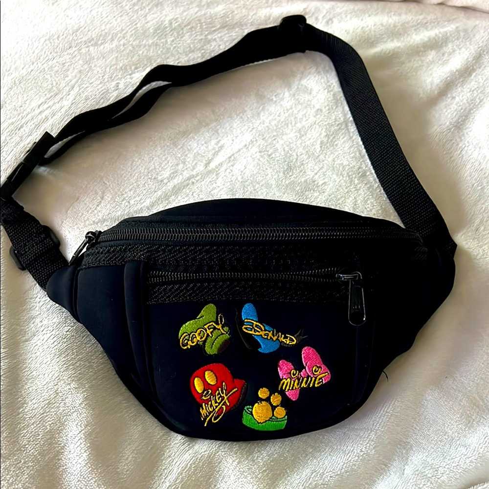 Disney Black Crossbody Bag with Colorful Character Patches